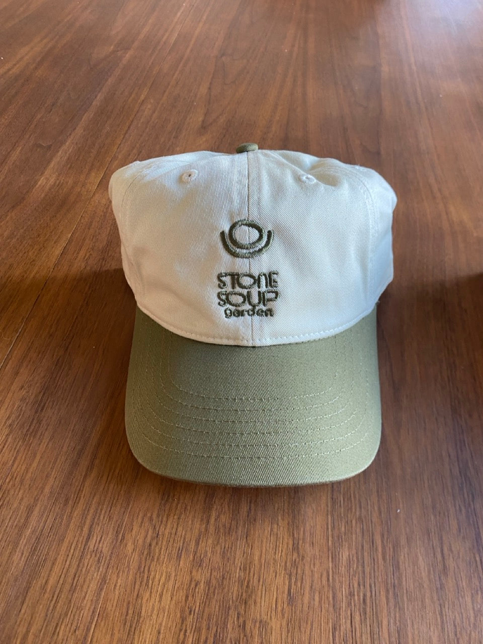 Stone Soup Baseball Cap - Cream and Sage Green